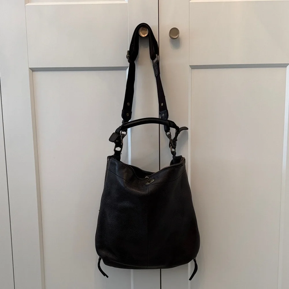 J. Crew Black 100% Leather Shoulder Hobo Bag - Classic Women's Handbag